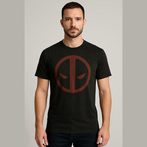 Deadpool Graphic T Shirt Men's Black Large Polyester